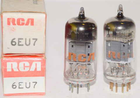 (!!!!) (2ND BEST RCA PAIR) 6EU7 RCA NOS 1970-1972 (44-50/32 and 43-49/32)