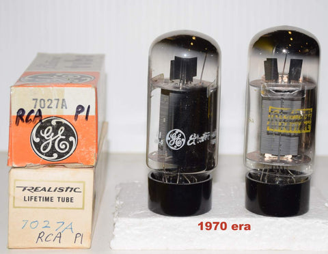 (!!!!) (BEST PAIR) 7027A RCA NOS 1970 era same build (68.6ma and 69ma) 1-3% matched