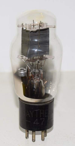 (!) 47 Raytheon engraved base box plate used/good 1930's (25.2ma Gm=1940)