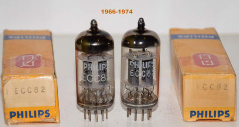 (!!!!!) (Best Value Mullard Pair) 12AU7=ECC82 Philips Mullard UK NOS 1966-1974 same build (10.6/10.3ma and 11.7/10.4ma) (close Gm matching) (Rogue, Hovland, Audio Note)