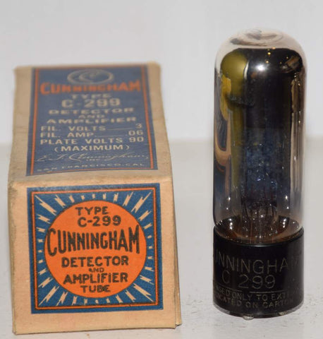 (!!!) (Recommended Single) C-299=UV-99 Cunningham NOS 1920's (2.3ma) (highest Ma) (UV have small pins) (strong Gm)