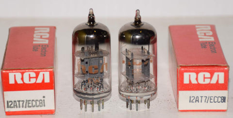 (!!!) (Best Pair) 12AT7 RCA gray plates NOS 1972-1974 (9.2/8.6ma and 9.6/8.4ma)
