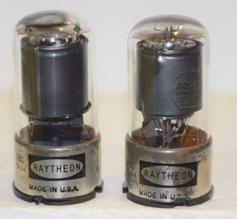 (!!) (1 Pair) 6SH7GT Ken Rad 1950's rebranded Raytheon NOS 1970 (11.2ma and 12.2ma)