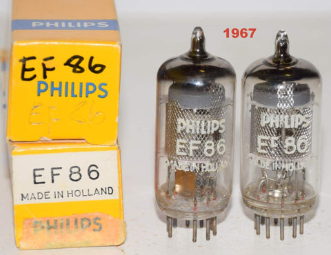 (!!!) (Best Holland Pair) EF86 Philips Holland NOS made in Belgium 1967 (3.2ma/3.3ma) 1-3% matched