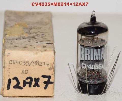 (!!!!!) (Recommended Single) CV4035=M8214=12AX7 Brimar England NOS flying leads 1960's (solder leads into ckt)