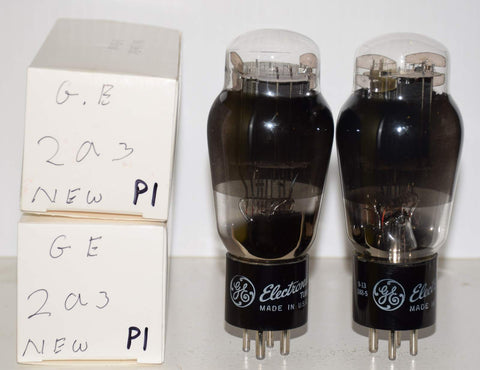 (!!!!) (BEST PAIR) 2A3 Ken Rad branded GE coated glass NOS 1949-1950 (117ma and 114ma) (sound fantastic)
