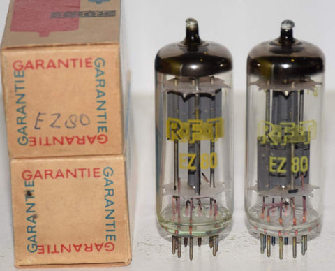 (!!!) (BEST VALUE PAIR) 6V4=EZ80 RFT East Germany NOS 1970's (60-60/40 and 57-58/40)