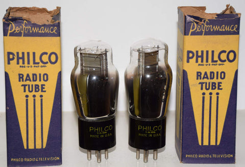 (!!!!!) (Best Pair #1) 26 Sylvania Philco chrome plate NOS 1940's (6.4ma and 6.6ma)
