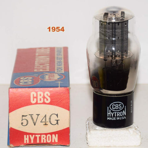 (!!) 5V4G RCA branded CBS black plates used/tests like new 1954 (62/40 and 62/40)