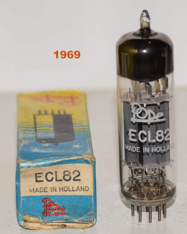 (!!!) (Best Value Single) ECL82=6BM8 Pope Holland NOS 1969 made in Hendon Works Australia plant (2.0/28ma)