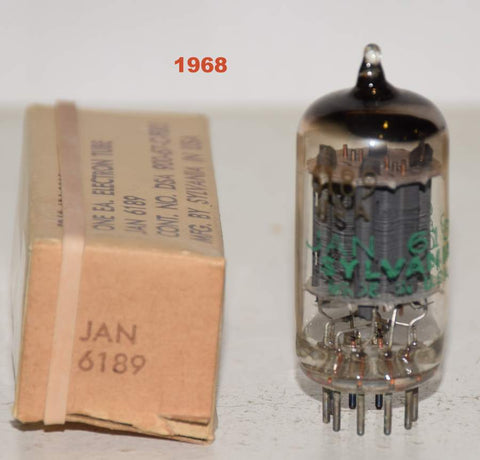 (!!!!) (Single) JAN-6189 Sylvania NOS 1968 (9.0/8.2ma)