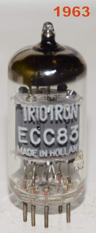 (!!!) (Best Value Single) 12AX7 Triotron by Philips Canada NOS 1963 (1.3/1.5ma and Gm=1800/1900)(same sound as Holland)