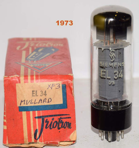 (!!!!!) (Best Single) EL34 Mullard UK branded Siemens XF3 single halo