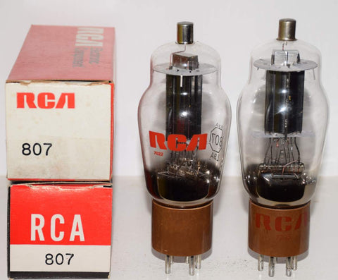 (!!!!) (Recommended Pair) 807 RCA black plate NOS 1970's (59.4ma and 60.5ma)