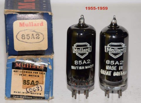 (PAIR) 85A2=0G3 Mullard UK NOS 1955-1959 (1 pair)