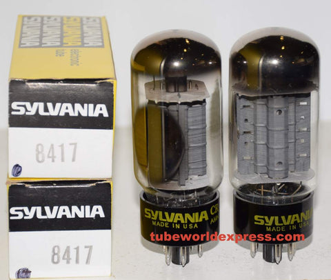 (!!) (Best Pair) 8417 Sylvania NOS 1970 era same date codes (112.2ma and 114.5ma)