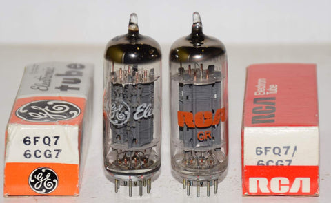 (!!!) (Recommended Pair) 6FQ7 GE NOS 1970's (7.2/9.5ma and 6.5/9.4ma)