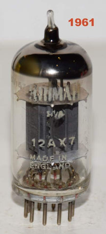 (!!!) (Recommended Single 1961) 12AX7 BRIMAR England BVA ribbed plates used/very good 1961 (1.4/1.7mA and Gm=1400/1600)