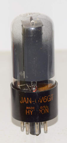 6V6GT Hytron black plate like new smeared printing 1947 (44ma)