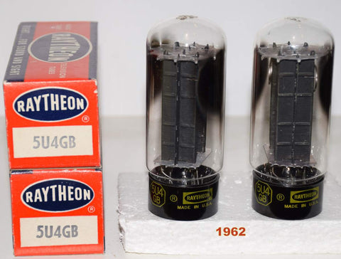 (!!!!) (BEST OVERALL PAIR) 5U4GB Raytheon NOS