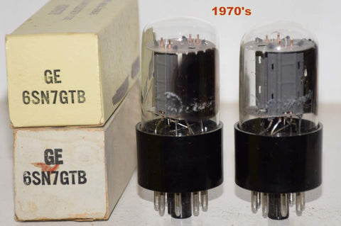 (!!!!) (Best Value Pair) 6SN7GTB GE NOS 1973-1976 (6.5/7.6ma and 6.5/6.8ma) (Schiit Freya, Rogue)
