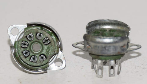 7 pin USA MADE green phenolic top chassis mount NOS (25 in stock) (Min. 2 purchased)