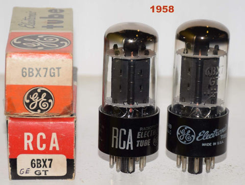 (!!) (Recommeded Pair) 6BX7GT GE branded NOS