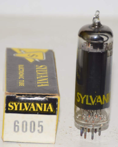 6005=6AQ5 Sylvania black plate coated glass NOS 1960 era (47ma)
