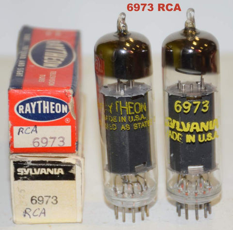 (!!!) (Best Pair) 6973 RCA NOS same build 1960-1970 (40ma and 40ma)