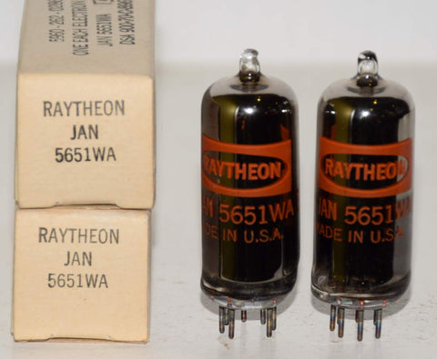 (!) (BEST PAIR) JAN-5651WA Raytheon NOS 1970 (1 pair)