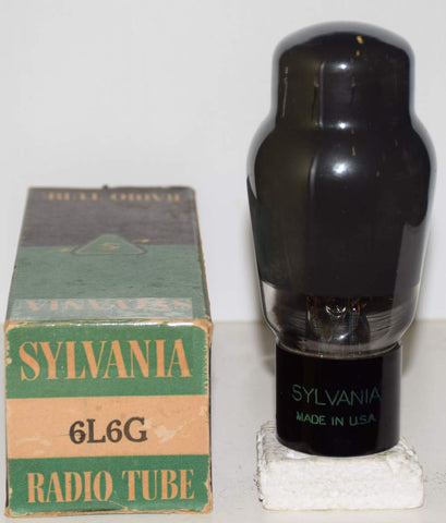 (!!!!) (Single) 6L6G Sylvania black plate coated glass NOS 1951 (78.8ma)