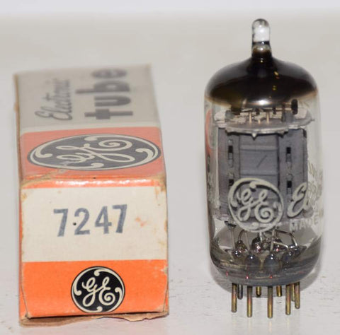 7247 GE NOS tall gray ribbed plates 1970's (1.1ma and 9.4ma)