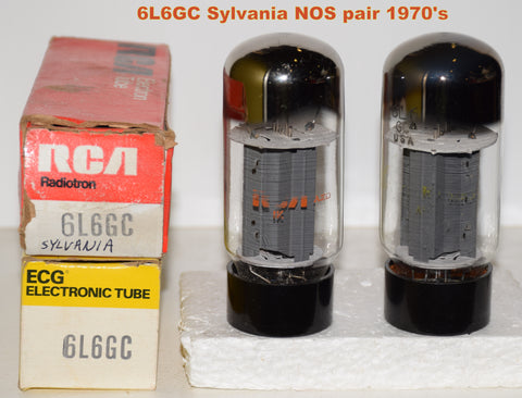 (!!!!!) (Best Sylvania Pair) 6L6GC Sylvania TALL BOTTLE NOS 1970's (79ma and 80ma) 1-3% matched