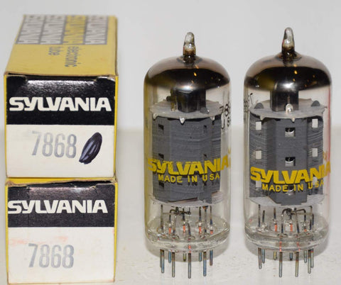 (!!!) (Best Pair) 7868 Sylvania NOS tipped top 1970 era (60ma and 63ma) (getting rare)