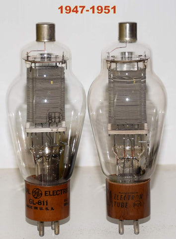 (!!) (PAIR) 811 RCA and RCA branded GE like new 1947-1951 (57/36 and 52/36)