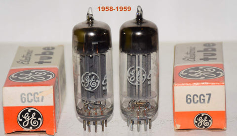(!!!) (Best Pair 1950's) 6CG7 GE NOS