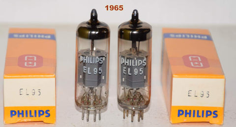 (!!!!) (Best Pair #5) 6DL5=EL95 Philips Mullard UK NOS 1965 (24.8/26.0ma)