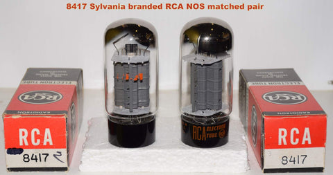 (!!) (Recommended Pair) 8417 Sylvania branded RCA NOS 1960's - 1970 (106ma and 108ma)