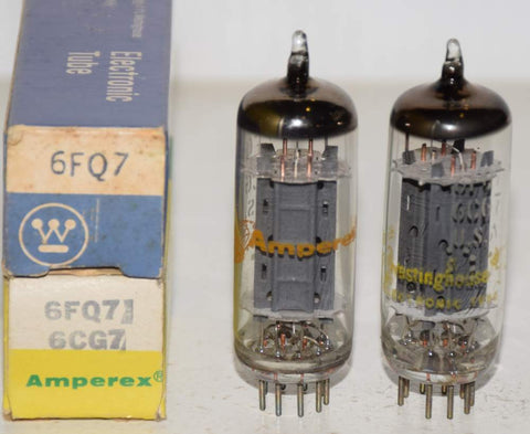 (!!) (Best Value Pair) 6FQ7 GE branded Amperex and Westinghouse NOS 1970's (6.4/7.4ma and 6.4/7.4ma) 1-2% matched