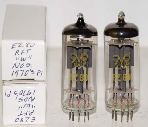 (!!!) (BEST VALUE PAIR) 6V4=EZ80 RFT East Germany branded Funkwerk