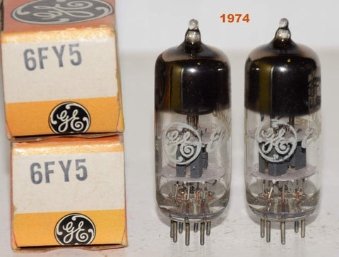 (!!) (Best Overall Pair) 6FY5=EC97 Sylvania branded GE NOS 1974 same date codes (14.5ma and 14.8ma)