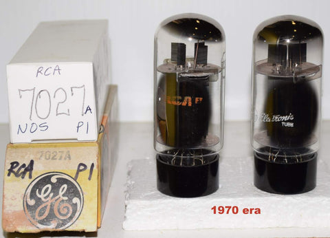 (!!!!) (Recommended Pair) 7027A RCA NOS 1970 era same build (65.5ma and 66.5ma) 1-3% matched