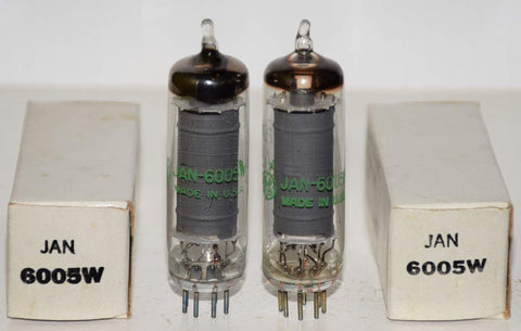 (!!!!) (BEST PAIR) JAN-6005W GE NOS 1980-1981 (49.2ma and 48.4ma) 1-2% matched