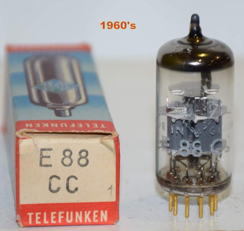 (!!!!) (Best Single #2) E88CC=6922 Telefunken <> NOS 1960's (15.2/15.4ma) (mic grade)