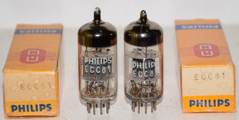 (!!!) (Recommended Mullard Pair) ECC81=12AT7 Mullard UK branded Philips NOS 1970-1973 (9.6/8.4ma and 9.0/9.4ma) (Jolida, Fender)