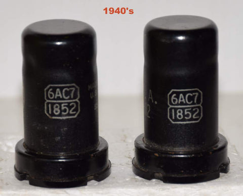 (!!!) (Recommended Pair) 6AC7=1852=VT-112 RCA used/very good 1940's (8.8/9.3ma)