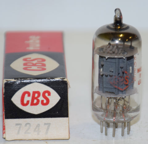 (!!!) 12DW7=7247 CBS ribbed plates NOS 1960 (0.9ma/11.4ma)