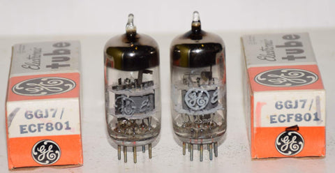 (!!) (Best Pair) 6GJ7=ECF801 GE USA NOS 1960's - 1970's (82-86/60 and 82-85/60)