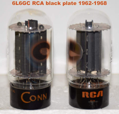 (!!!!) (Best Value Pair) 6L6GC RCA Conn and RCA black plate used/good 1962-1968 (67ma and 67.6ma) (Gm like new)