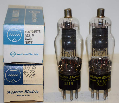 (!!!!!) (Best Overall Pair) 311B Western Electric NOS 1972-1974 (32ma and 33.4ma)